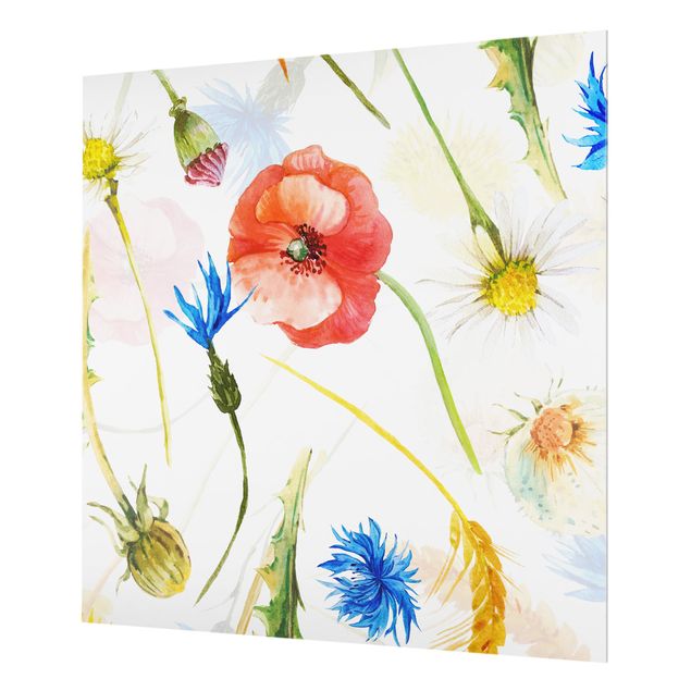 Tableaux de Uta Naumann Fleurs sauvages avec coquelicots aquarelle
