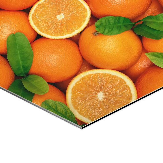 Hexagone en alu Dibond - Juicy oranges