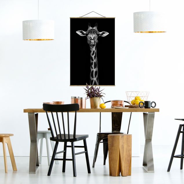 Tableaux moderne Portrait de girafe sombre