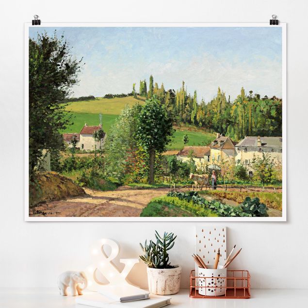 Déco murale cuisine Camille Pissarro - Hameau dans les collines surélevées de Pontoise