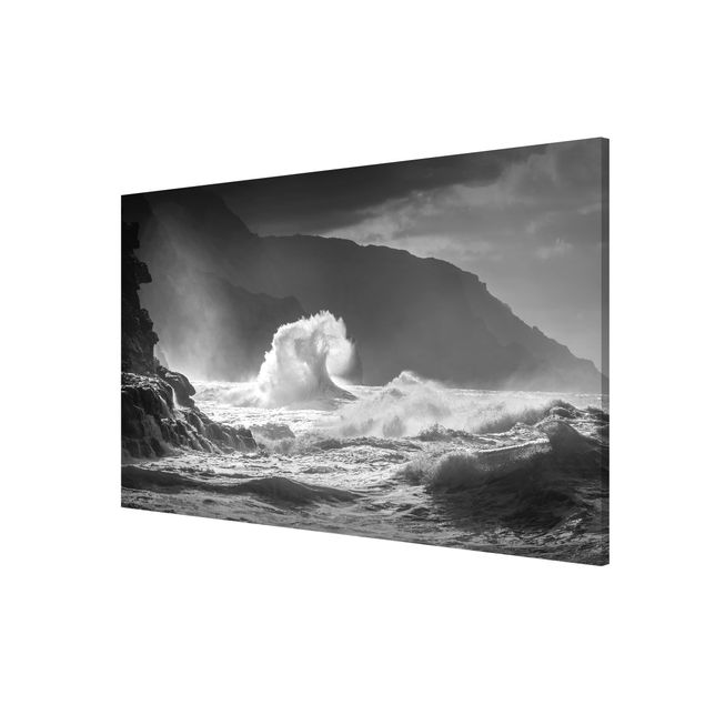 Tableaux mer Raging Waves Black And White