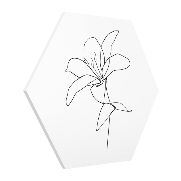 Tableaux fleurs Line Art Fleur Noir et Blanc