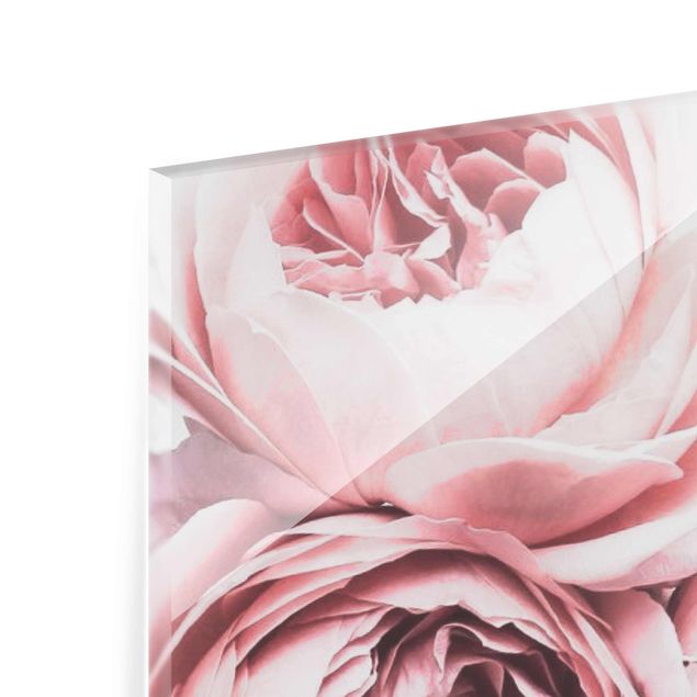 Tableaux en verre magnétique Fleurs de Pivoine Rose Clair Pastel Shabby