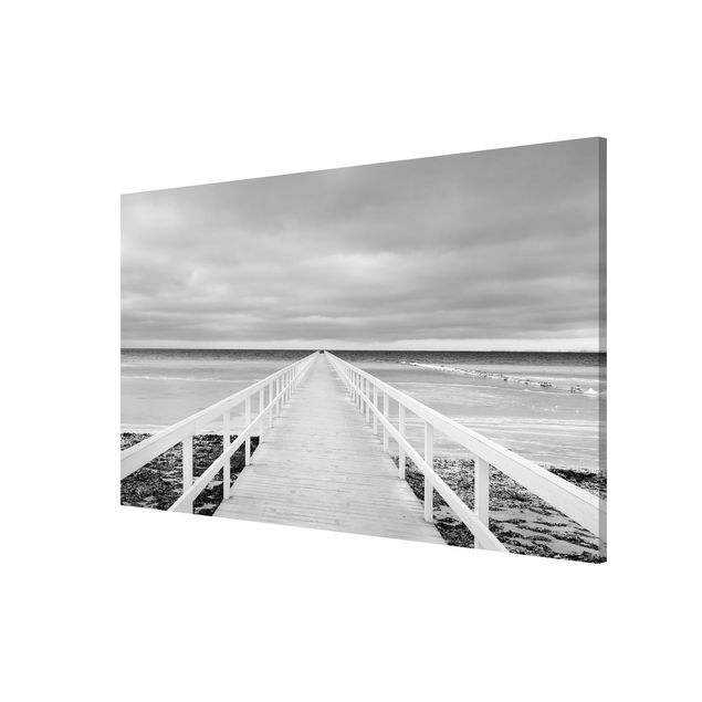 Tableau bord de mer Pont en Suède Noir et Blanc