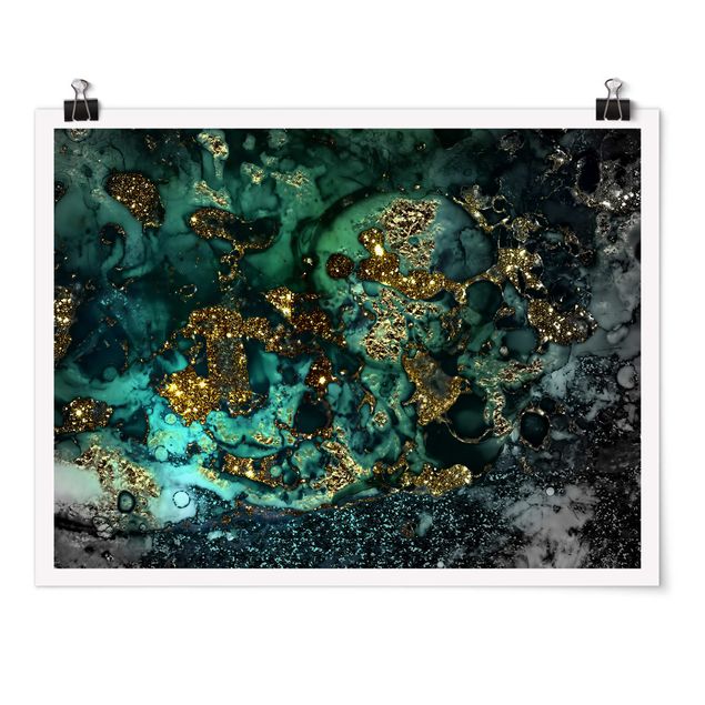 Tableau bord de mer Iles de la Mer Dorée Abstraites