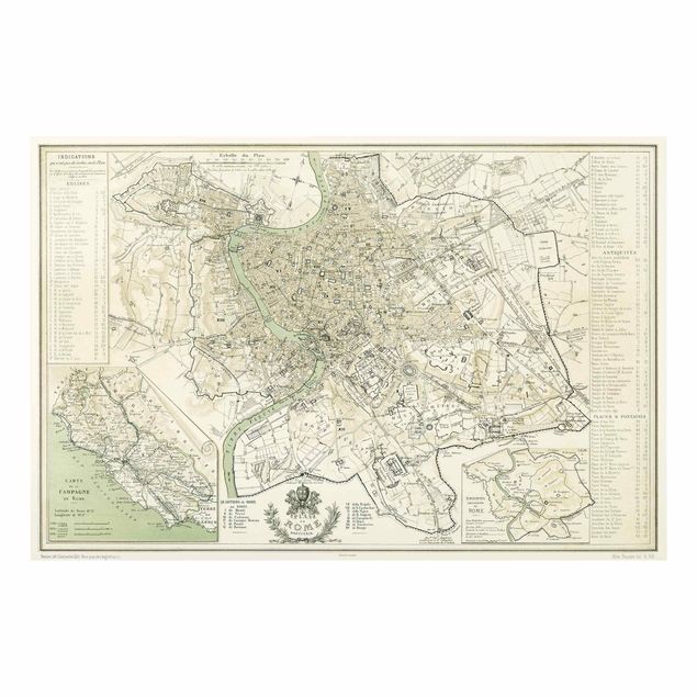 Fond de hotte - Vintage Map Rome Antique
