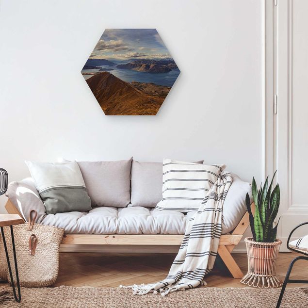 Tableaux en bois avec paysage Roys Peak en Nouvelle-Zélande
