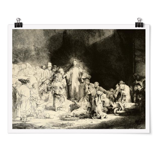 Tableaux moderne Rembrandt van Rijn - Le Christ guérissant un malade. Les cent florins
