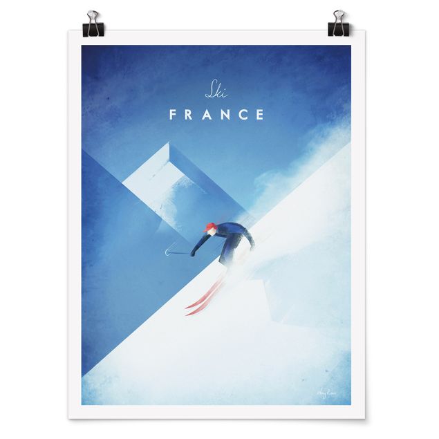 Tableau nature Poster de voyage - Ski en France