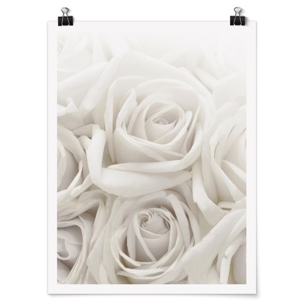 Tableau romantique amour White Roses