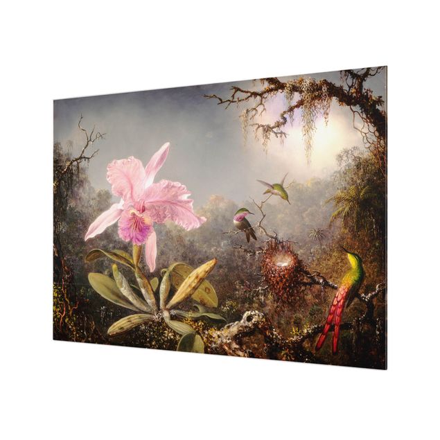 Reproduction tableaux célèbres Martin Johnson Heade - Orchidée et trois colibris