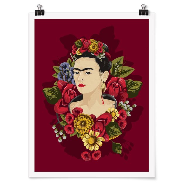 Tableau fleurs Frida Kahlo - Roses
