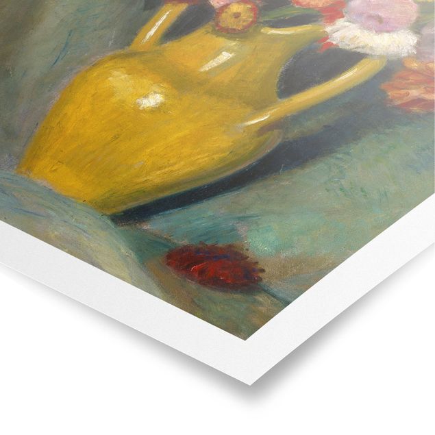 Tableaux fleurs Otto Modersohn - Bouquet coloré dans une cruche en argile jaune