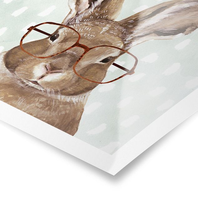Tableaux marron Animaux avec lunettes - Lapin