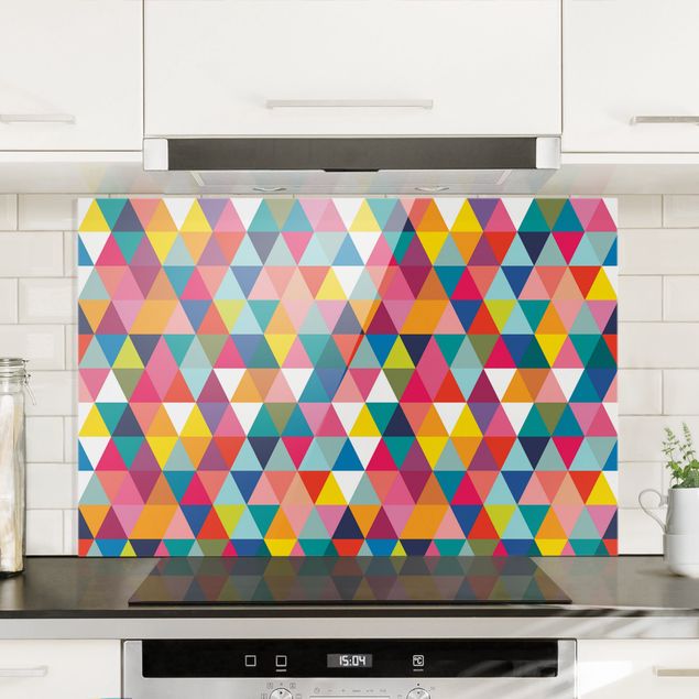 Déco mur cuisine Colourful Triangle Pattern