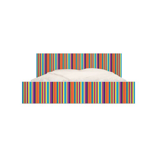 Papier adhésif pour meuble IKEA - Malm lit 140x200cm - Happy Stripes