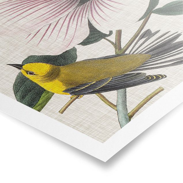 Tableau animaux Bird On Linen Yellow I