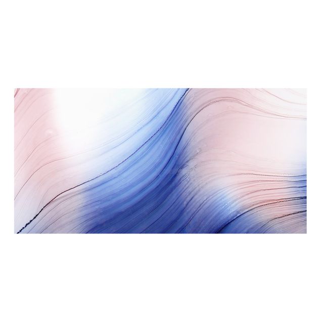 Fonds de hotte - Mottled Colours Blue With Light Pink - Format paysage 2:1