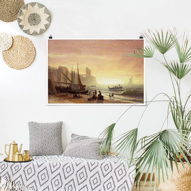 Tableau paysage Albert Bierstadt - La flotte de pêche
