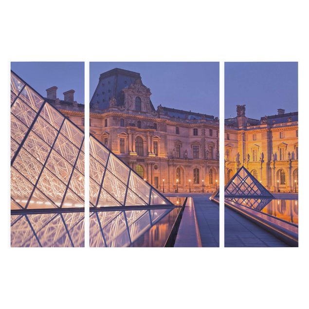 Tableau de ville Louvre Paris At Night