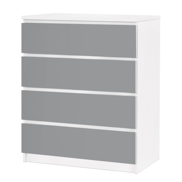 Papier adhésif pour meuble IKEA - Malm commode 4x tiroirs - Colour Cool Grey