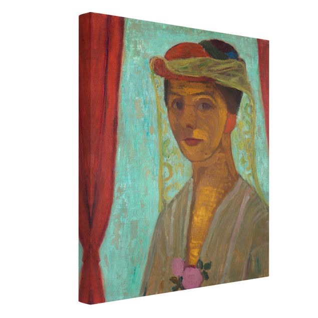 Tableaux moderne Paula Modersohn-Becker - Autoportrait avec un chapeau et une voilette