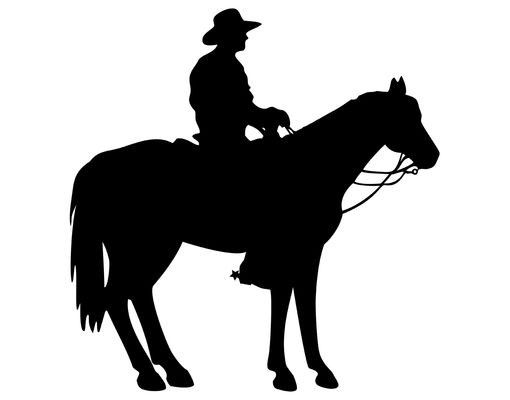 Stickers muraux chevaux No.1400 Cowboy Silhouette