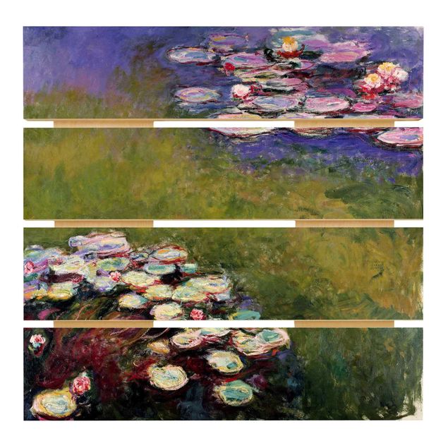 Tableaux en bois avec paysage Claude Monet - Nénuphars