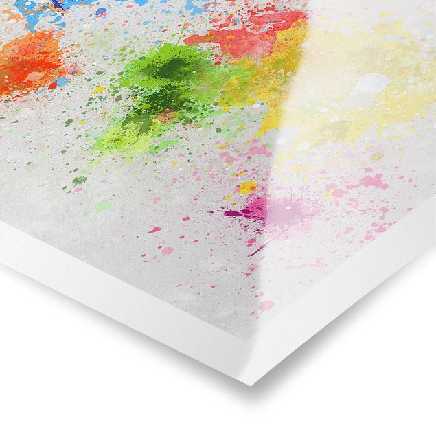 Tableaux muraux Splodges colorés Carte du monde