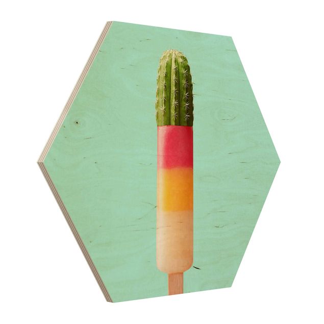 Tableaux bois Popsicle avec cactus