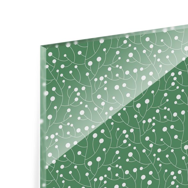 Fonds de hotte - Natural Pattern Growth With Dots On Green - Format paysage 2:1