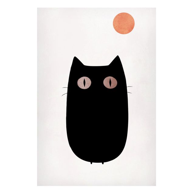 Tableau chat Illustration d'un chat noir
