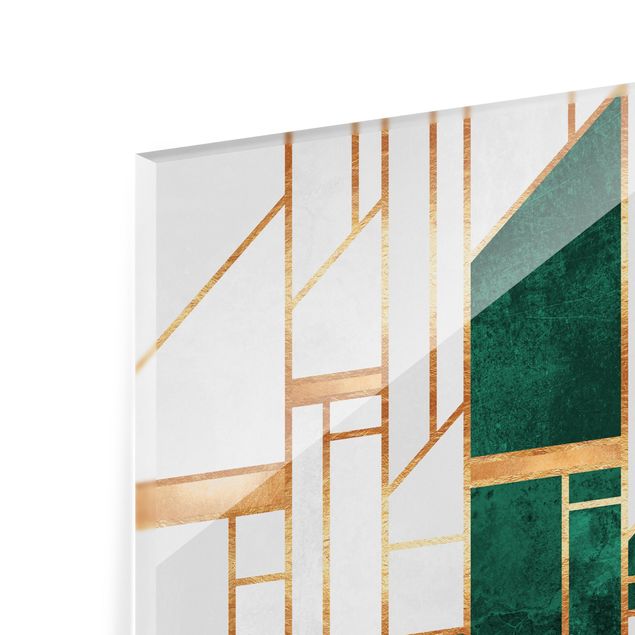 Fonds de hotte - Emerald And gold Geometry  - Format paysage 3:2