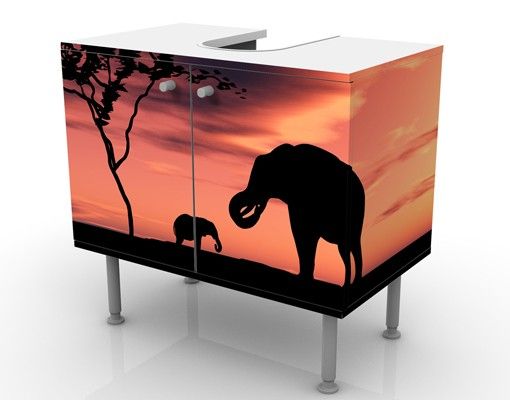 Meubles sous lavabo design - African Elephant Family