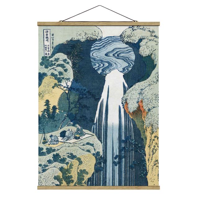 Tableau artistique Katsushika Hokusai - La cascade d'Amida derrière la route de Kiso