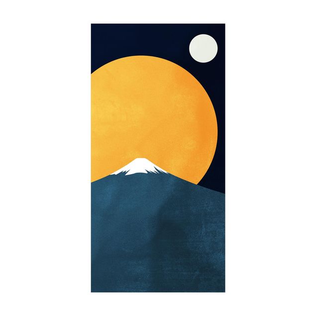 tapis contemporain Soleil, Lune et Montagne