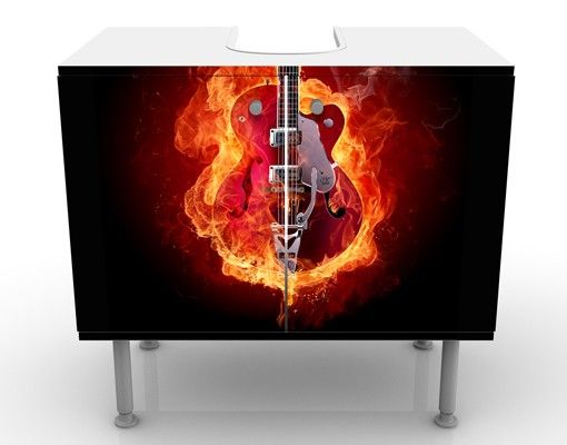 Meubles sous lavabo design - Guitar In Flames