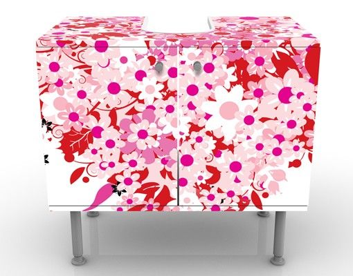 Meubles sous lavabo design - Floral Retro Heart