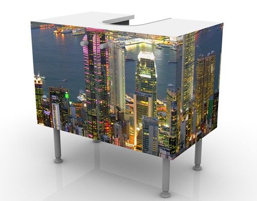 Meubles sous lavabo design - Hong Kong Skyline