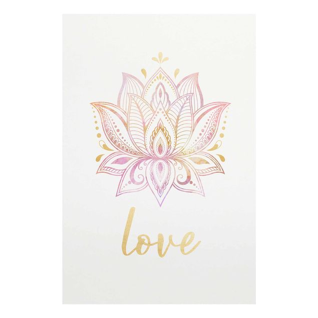 Tableaux Illustration Lotus Love Or Rose Clair