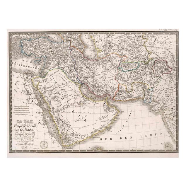 Tableau magnétique carte du monde Tableau Vintage Dans Le Moyen Orient