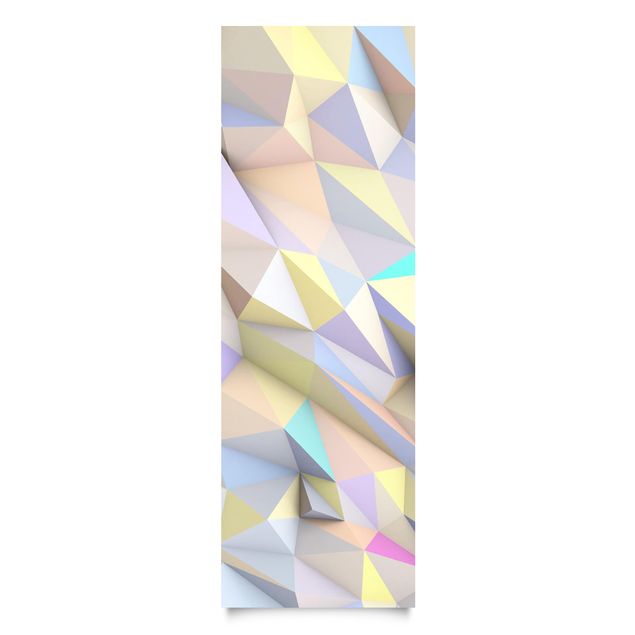 Stickers porte placard Triangles géométriques pastel en 3D