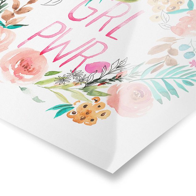 Posters muraux Pink Flowers - Girl Power