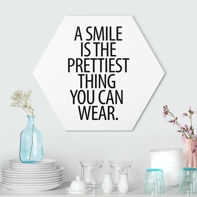 Tableaux moderne A Smile Is The Prettiest Thing Sans Serif