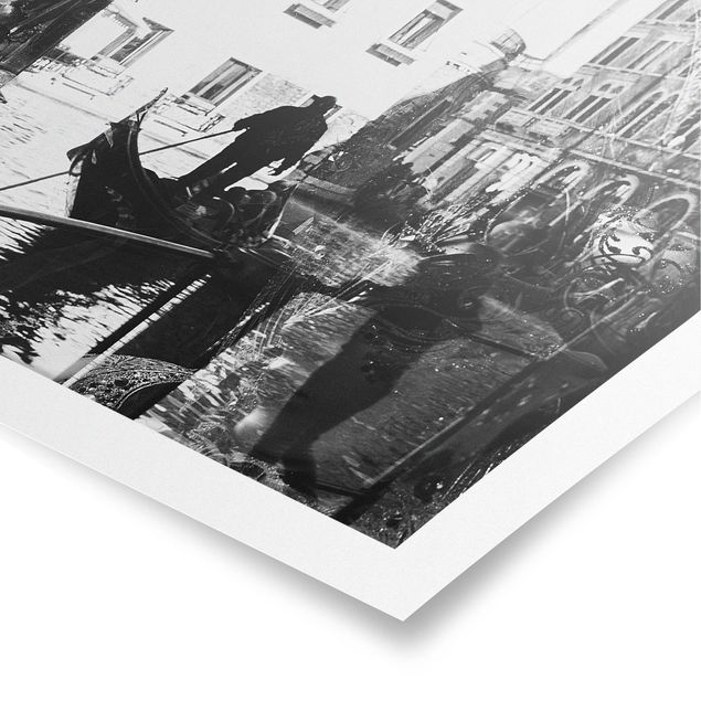 Posters en noir et blanc Réflexions de Venise