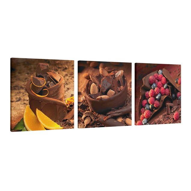 Tableaux Chocolat avec fruits et amandes