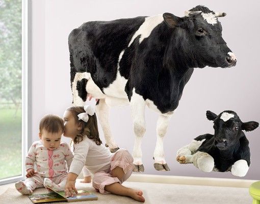 Sticker mural animaux No.719 La Famille Vache