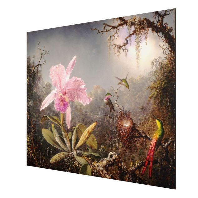 Décoration artistique Martin Johnson Heade - Orchidée et trois colibris