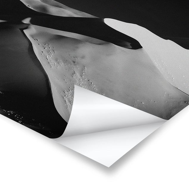 Tableaux noir et blanc Désert - Dunes Abstraites