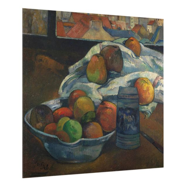 Décoration artistique Paul Gauguin - Bol de fruits et pichet devant une fenêtre